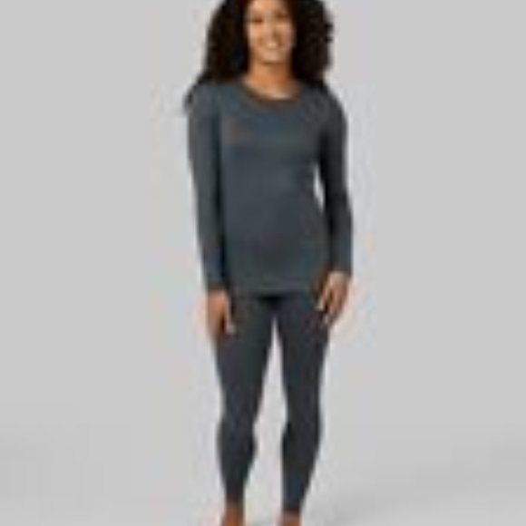 32 Degrees Mock-Neck Long-Sleeve Top Heather Charcoal Gray LARGE NEW Extra Warm - Picture 2 of 4
